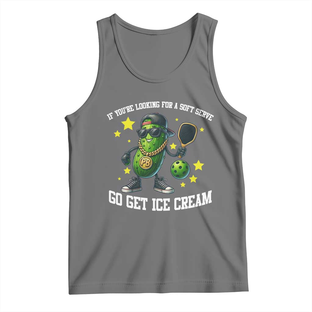 Funny Pickle Playing Pickleball Tank Top If You Want Soft Serve Eat Ice Cream - Wonder Print Shop