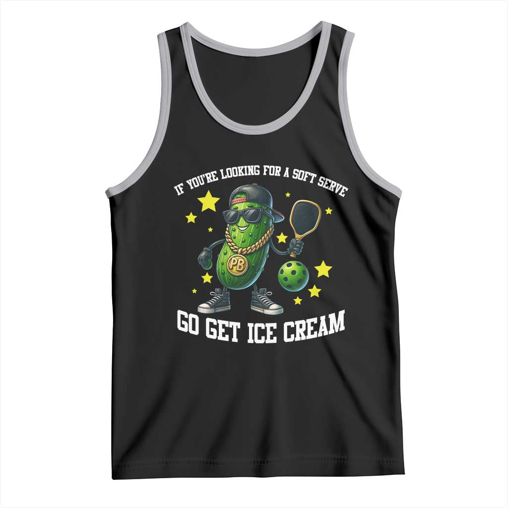 Funny Pickle Playing Pickleball Tank Top If You Want Soft Serve Eat Ice Cream - Wonder Print Shop