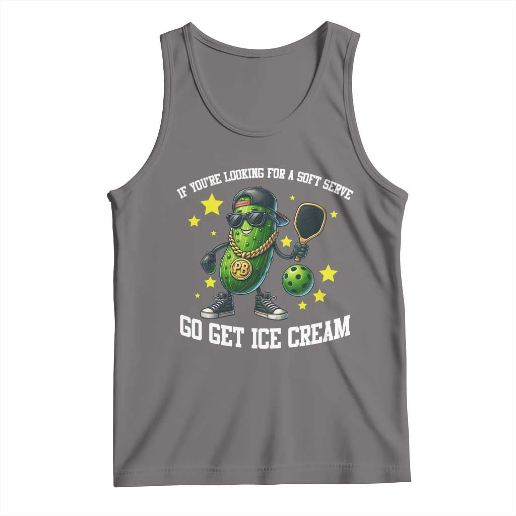 Funny Pickle Playing Pickleball Tank Top If You Want Soft Serve Eat Ice Cream - Wonder Print Shop