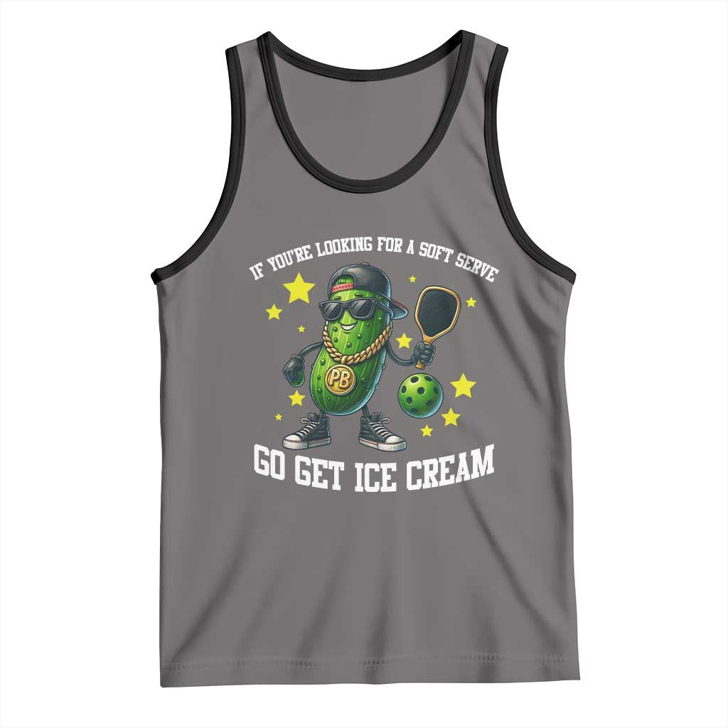 Funny Pickle Playing Pickleball Tank Top If You Want Soft Serve Eat Ice Cream - Wonder Print Shop