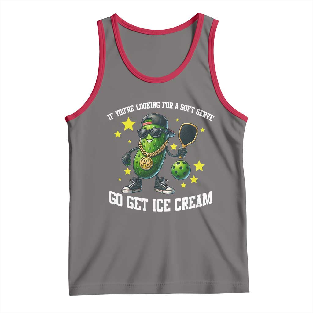 Funny Pickle Playing Pickleball Tank Top If You Want Soft Serve Eat Ice Cream - Wonder Print Shop