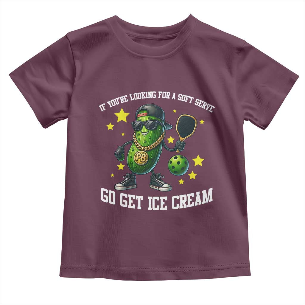 Funny Pickle Playing Pickleball Toddler T Shirt If You Want Soft Serve Eat Ice Cream - Wonder Print Shop