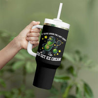 Funny Pickle Playing Pickleball Tumbler With Handle If You Want Soft Serve Eat Ice Cream