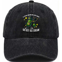 Funny Pickle Playing Pickleball Washed Cotton Baseball Cap If You Want Soft Serve Eat Ice Cream