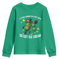 Funny Pickle Playing Pickleball Youth Sweatshirt If You Want Soft Serve Eat Ice Cream - Wonder Print Shop