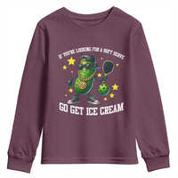 Funny Pickle Playing Pickleball Youth Sweatshirt If You Want Soft Serve Eat Ice Cream - Wonder Print Shop