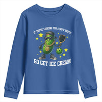 Funny Pickle Playing Pickleball Youth Sweatshirt If You Want Soft Serve Eat Ice Cream - Wonder Print Shop