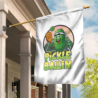 Funny Pickleball Lover Garden Flag Pickle Ballin Quote - Wonder Print Shop