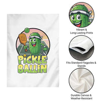 Funny Pickleball Lover Garden Flag Pickle Ballin Quote - Wonder Print Shop