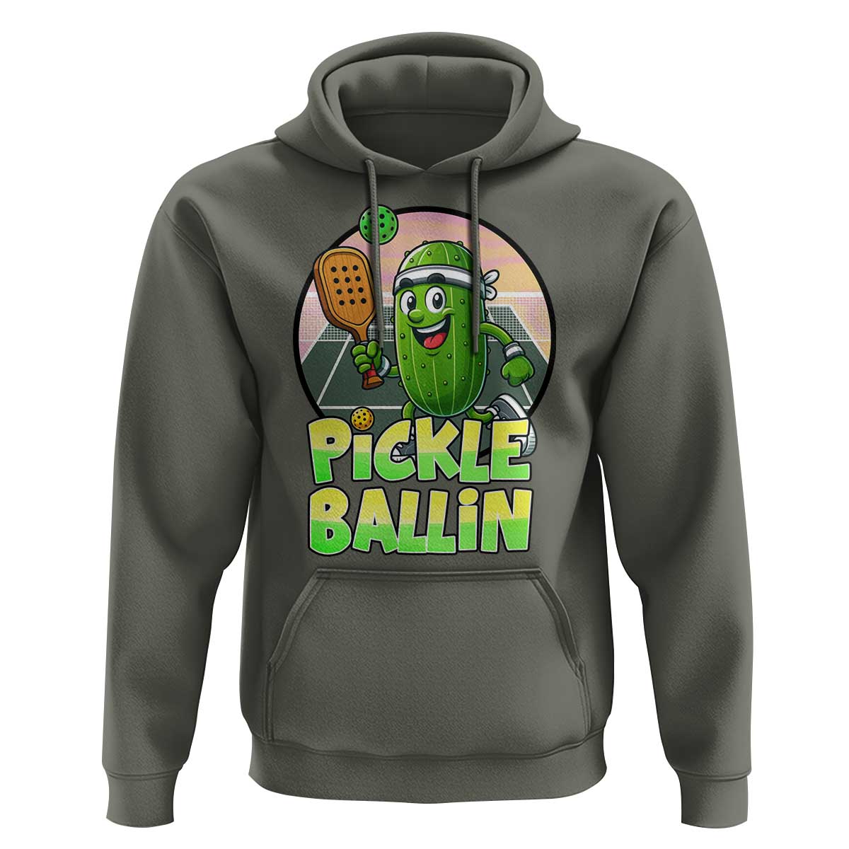 Funny Pickleball Lover Hoodie Pickle Ballin Quote - Wonder Print Shop