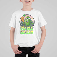 Funny Pickleball Lover T Shirt For Kid Pickle Ballin Quote - Wonder Print Shop