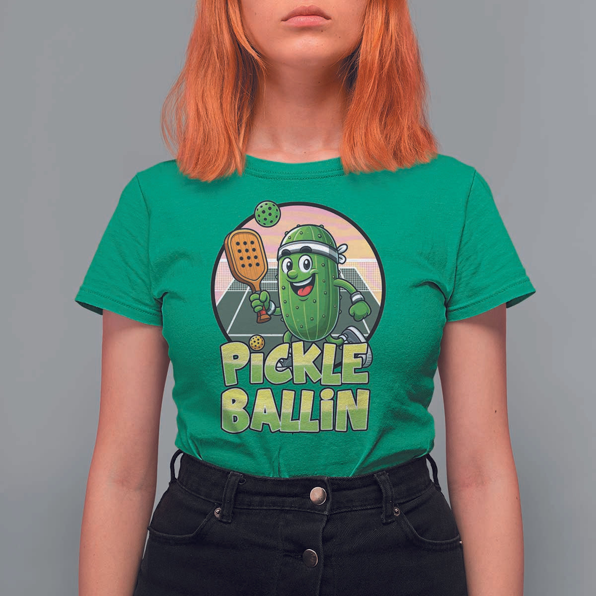 Funny Pickleball Lover T Shirt For Women Pickle Ballin Quote - Wonder Print Shop