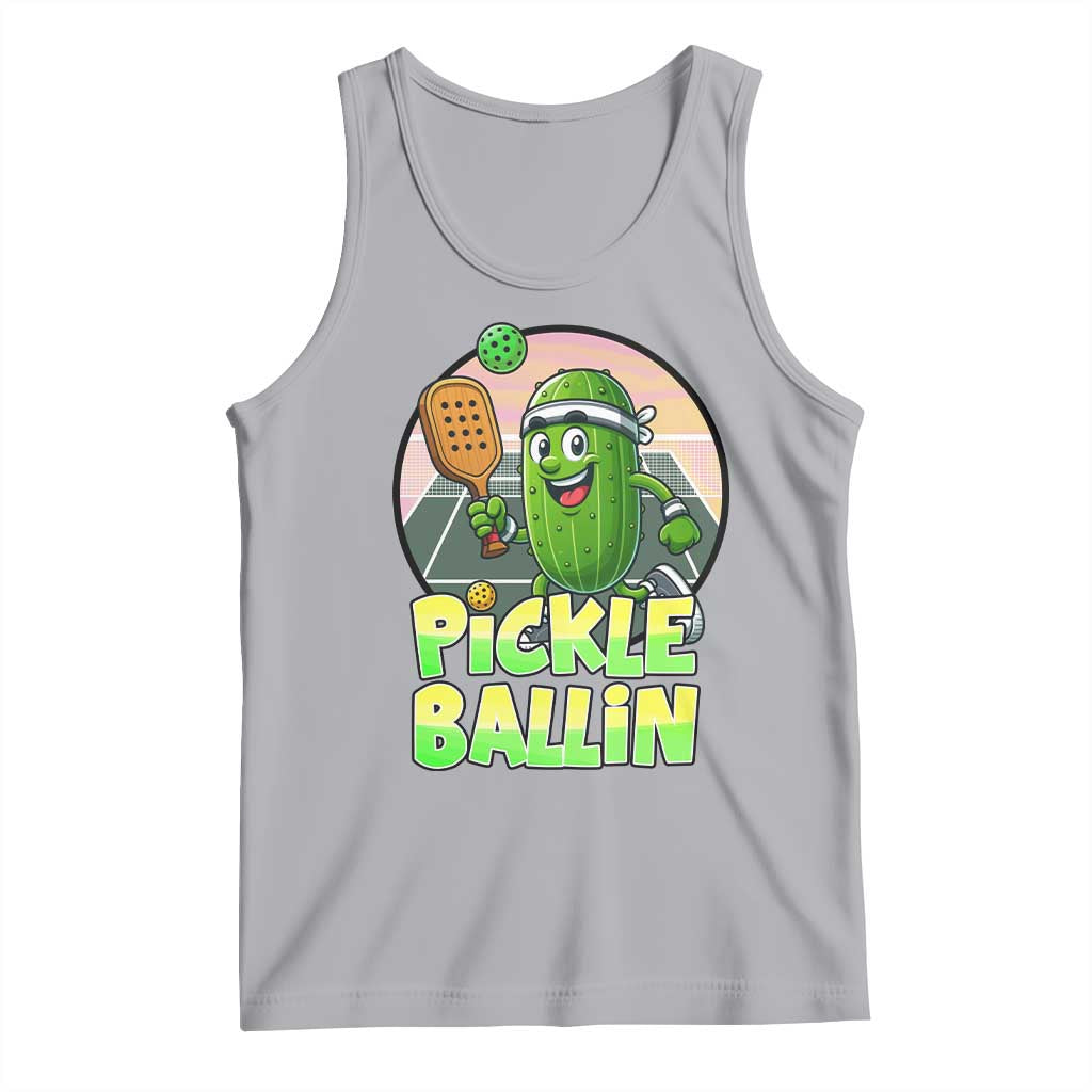 Funny Pickleball Lover Tank Top Pickle Ballin Quote - Wonder Print Shop