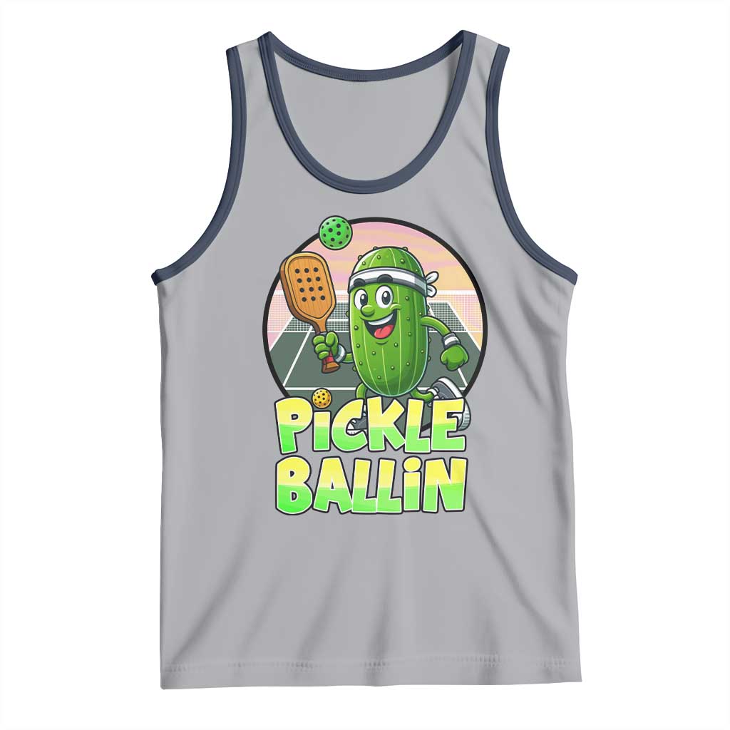 Funny Pickleball Lover Tank Top Pickle Ballin Quote - Wonder Print Shop