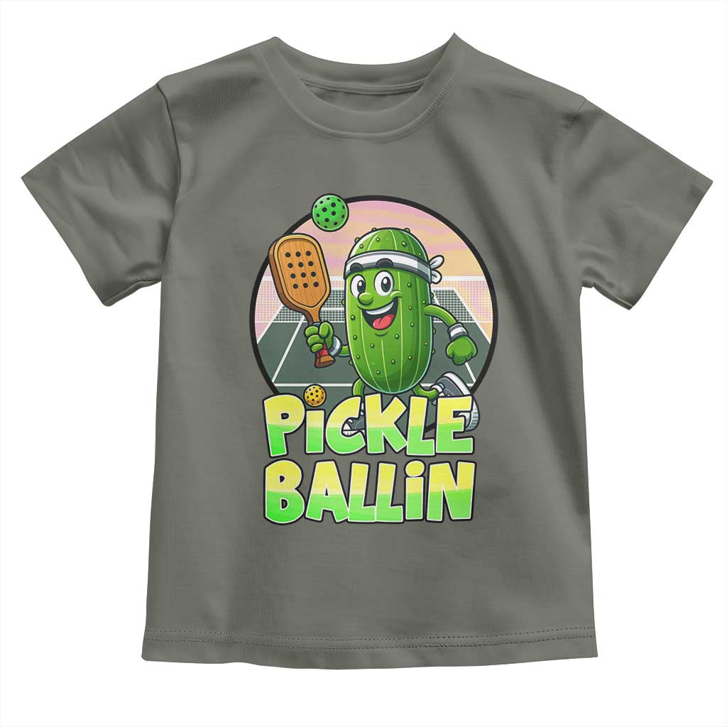 Funny Pickleball Lover Toddler T Shirt Pickle Ballin Quote - Wonder Print Shop