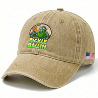 Funny Pickleball Lover Washed Cotton Baseball Cap Pickle Ballin Quote