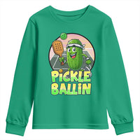 Funny Pickleball Lover Youth Sweatshirt Pickle Ballin Quote - Wonder Print Shop