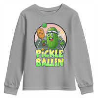 Funny Pickleball Lover Youth Sweatshirt Pickle Ballin Quote - Wonder Print Shop