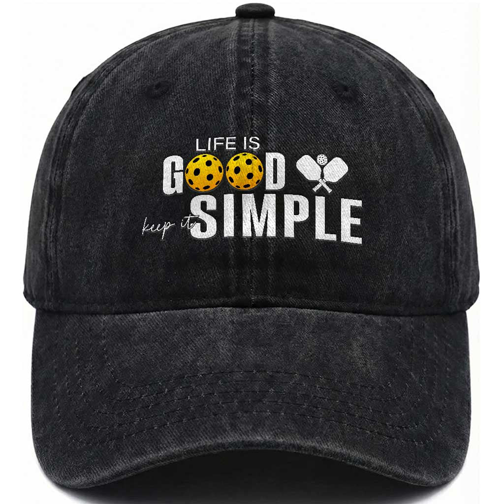 Life Is Good Keep It Simple Washed Cotton Baseball Cap Pickleball Lover