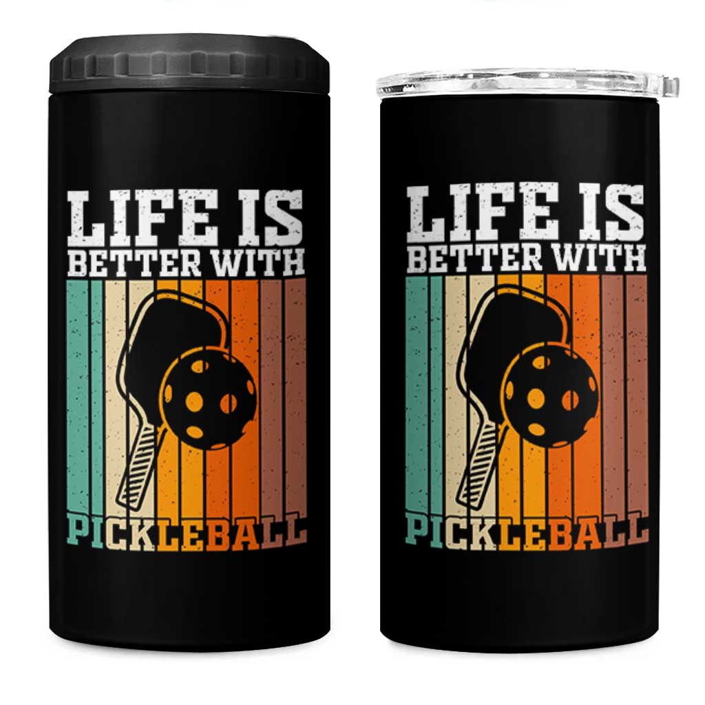 Life Is Better With Pickleball 4 in 1 Can Cooler Tumbler Funny Dink Saying