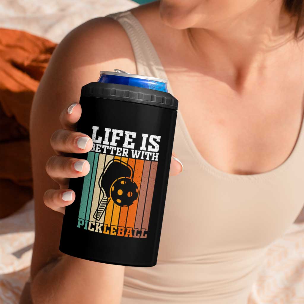 Life Is Better With Pickleball 4 in 1 Can Cooler Tumbler Funny Dink Saying