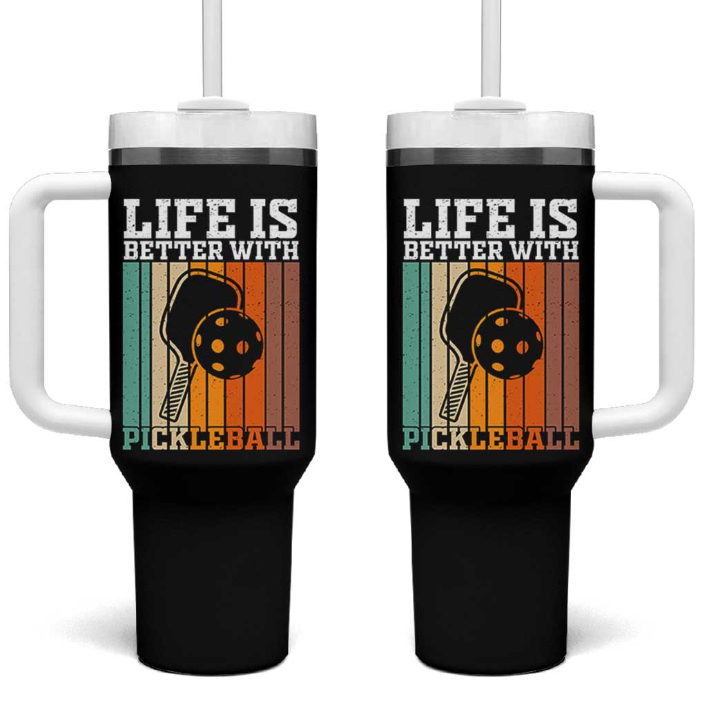 Life Is Better With Pickleball Tumbler With Handle Funny Dink Saying