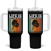 Life Is Better With Pickleball Tumbler With Handle Funny Dink Saying