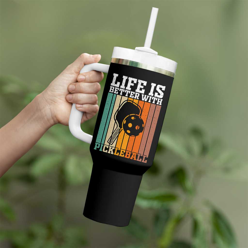 Life Is Better With Pickleball Tumbler With Handle Funny Dink Saying