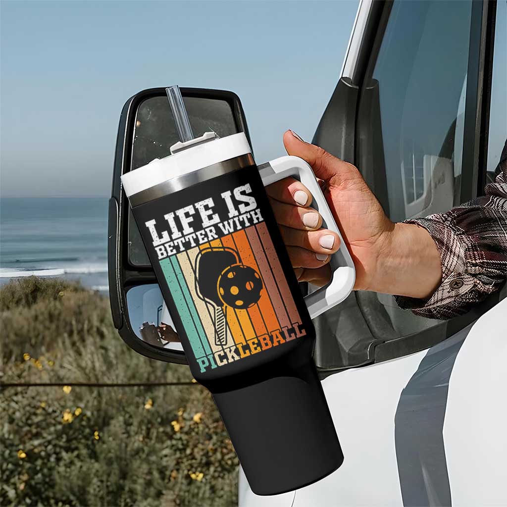 Life Is Better With Pickleball Tumbler With Handle Funny Dink Saying