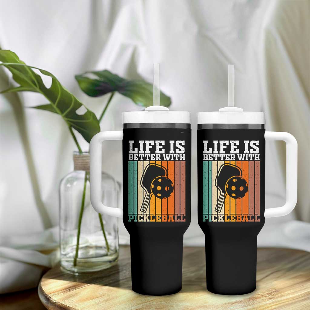 Life Is Better With Pickleball Tumbler With Handle Funny Dink Saying