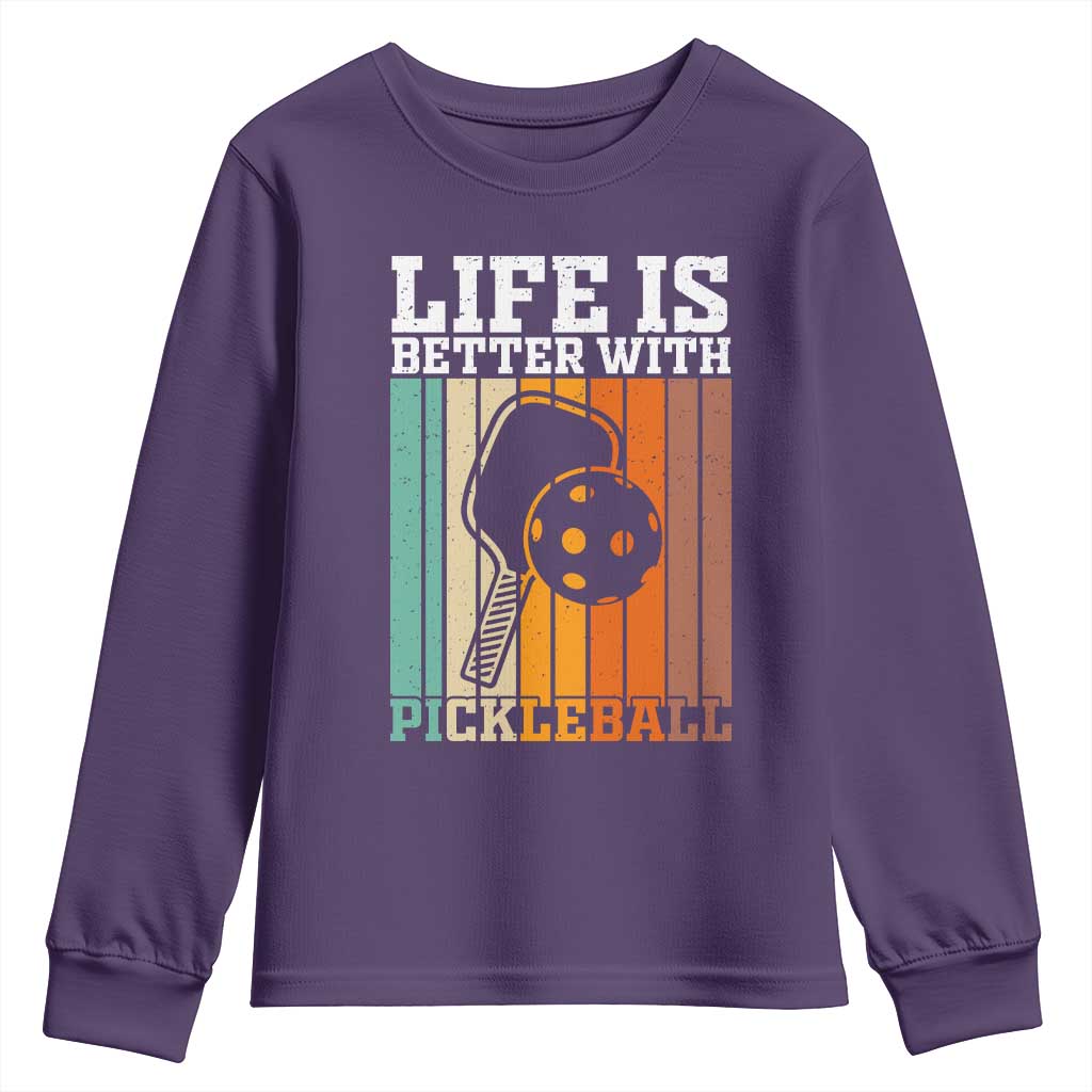 Life Is Better With Pickleball Youth Sweatshirt Funny Dink Saying - Wonder Print Shop