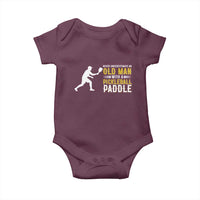 Funny Pickleball Lover Baby Onesie Never Underestimate Old Man - Wonder Print Shop