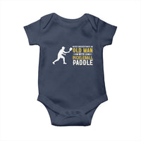 Funny Pickleball Lover Baby Onesie Never Underestimate Old Man - Wonder Print Shop