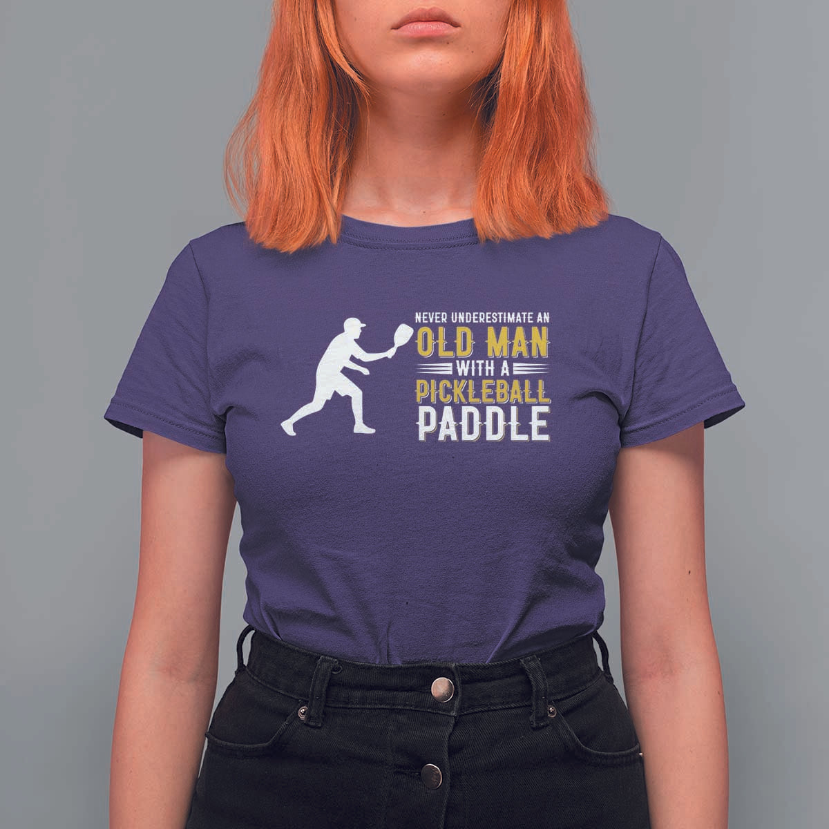 Funny Pickleball Lover T Shirt For Women Never Underestimate Old Man - Wonder Print Shop