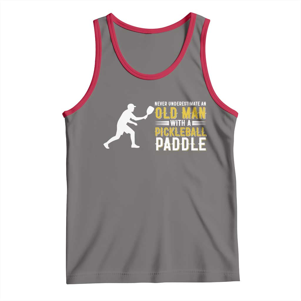 Funny Pickleball Lover Tank Top Never Underestimate Old Man - Wonder Print Shop