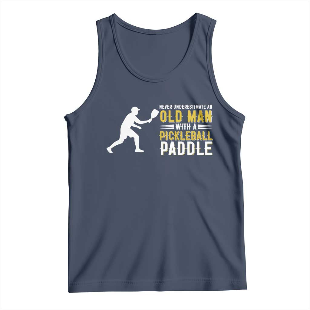 Funny Pickleball Lover Tank Top Never Underestimate Old Man - Wonder Print Shop