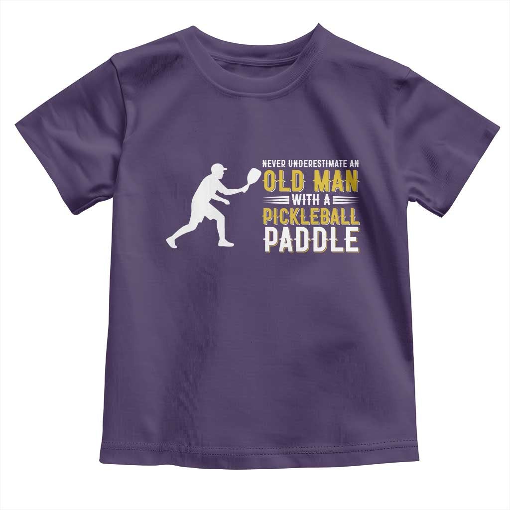 Funny Pickleball Lover Toddler T Shirt Never Underestimate Old Man - Wonder Print Shop