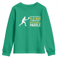 Funny Pickleball Lover Youth Sweatshirt Never Underestimate Old Man - Wonder Print Shop