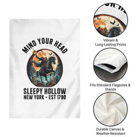 Headless Horseman Garden Flag Mind Your Head Haunted Gift - Wonder Print Shop