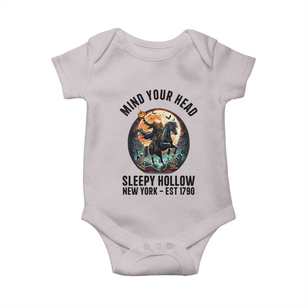 Headless Horseman Baby Onesie Mind Your Head Haunted Gift - Wonder Print Shop
