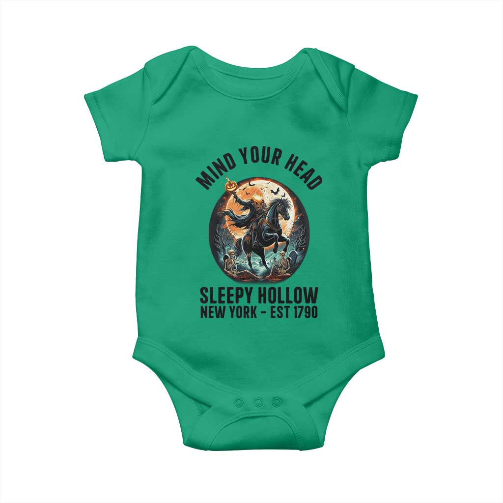 Headless Horseman Baby Onesie Mind Your Head Haunted Gift - Wonder Print Shop