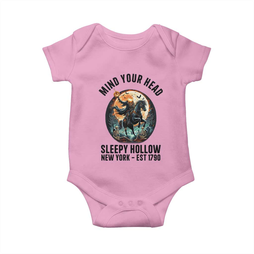 Headless Horseman Baby Onesie Mind Your Head Haunted Gift - Wonder Print Shop