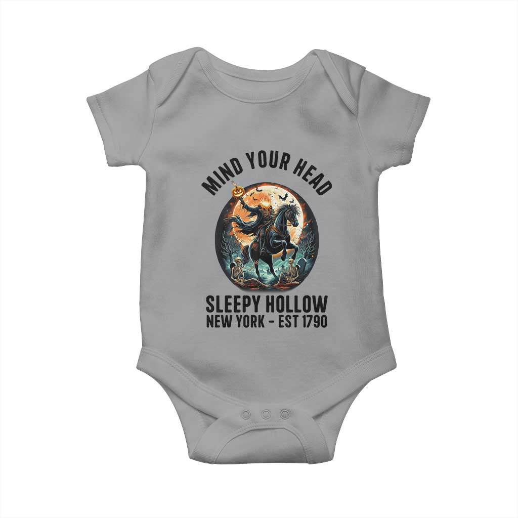 Headless Horseman Baby Onesie Mind Your Head Haunted Gift - Wonder Print Shop