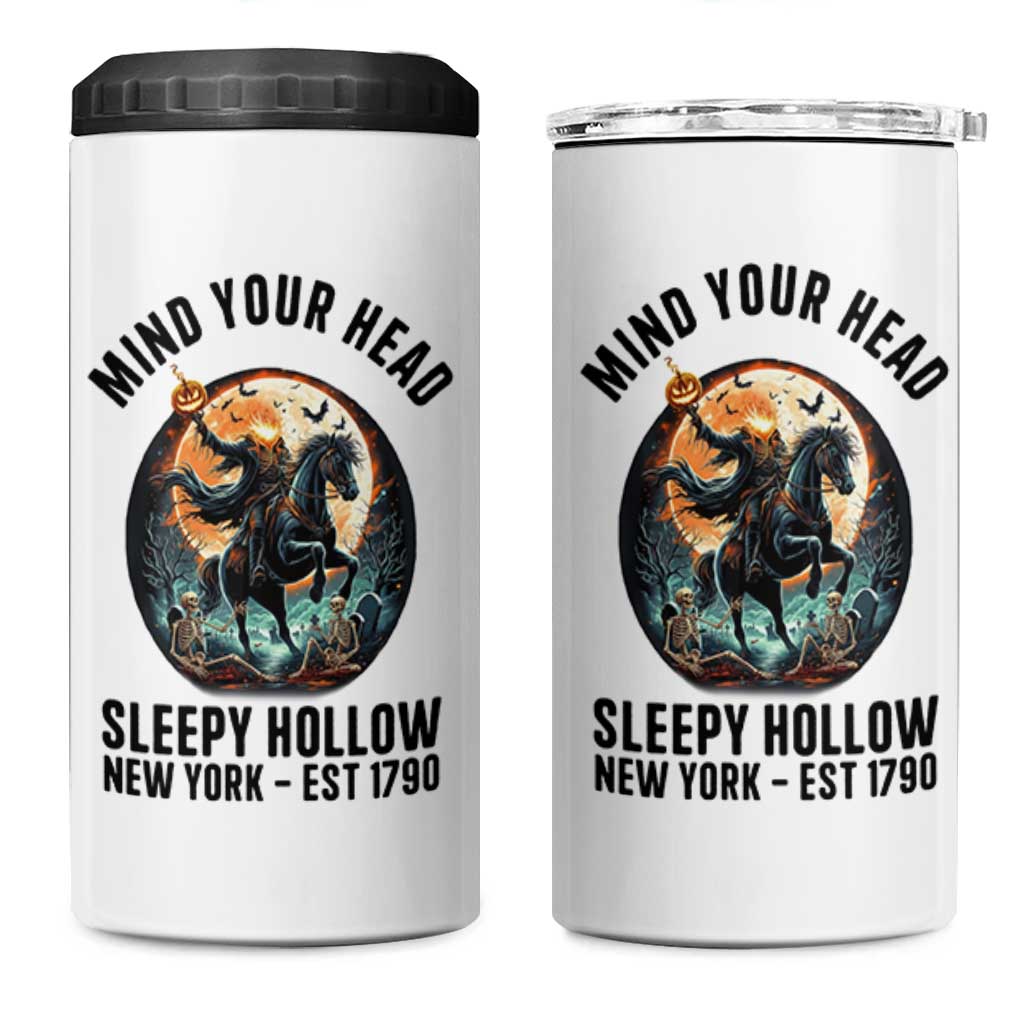 Headless Horseman 4 in 1 Can Cooler Tumbler Mind Your Head Haunted Gift