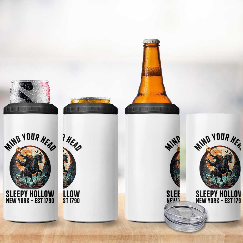 Headless Horseman 4 in 1 Can Cooler Tumbler Mind Your Head Haunted Gift