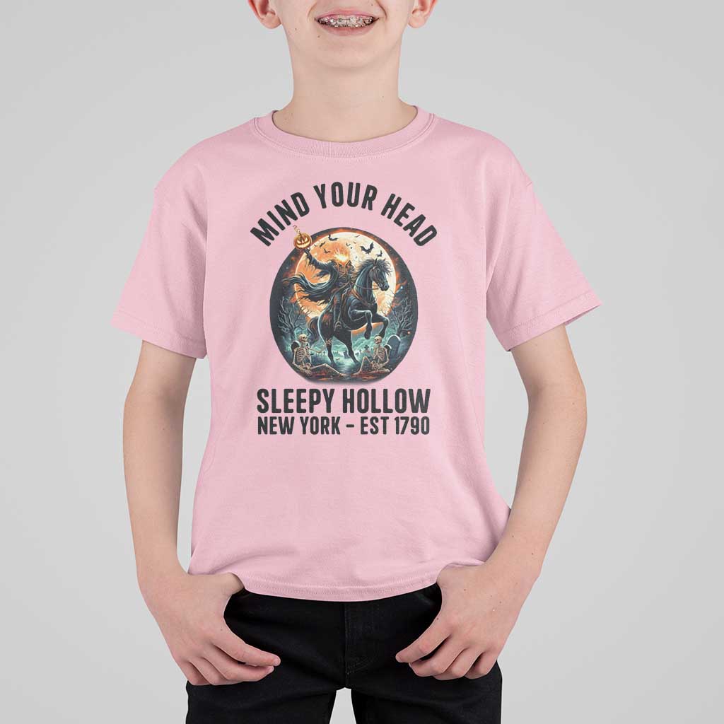 Headless Horseman T Shirt For Kid Mind Your Head Haunted Gift - Wonder Print Shop