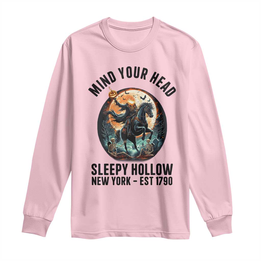 Headless Horseman Long Sleeve Shirt Mind Your Head Haunted Gift - Wonder Print Shop