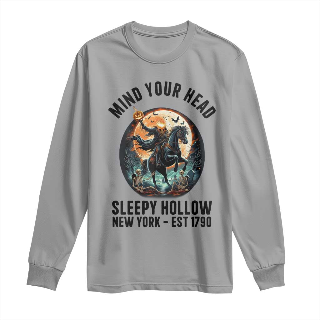 Headless Horseman Long Sleeve Shirt Mind Your Head Haunted Gift - Wonder Print Shop