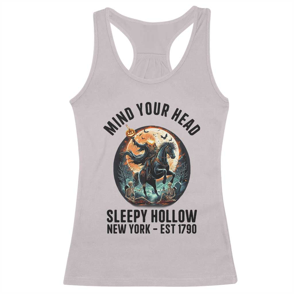 Headless Horseman Racerback Tank Top Mind Your Head Haunted Gift - Wonder Print Shop