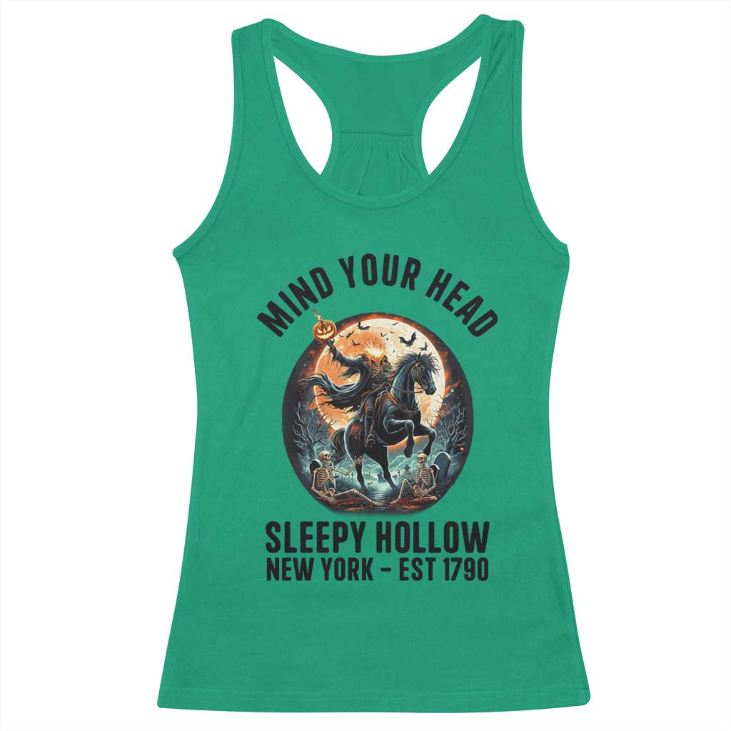 Headless Horseman Racerback Tank Top Mind Your Head Haunted Gift - Wonder Print Shop